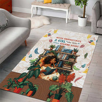 Never Underestimate A Girl Who Loves Reading Books Area Rug