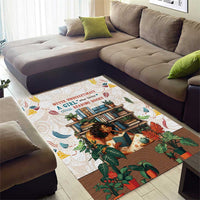 Never Underestimate A Girl Who Loves Reading Books Area Rug