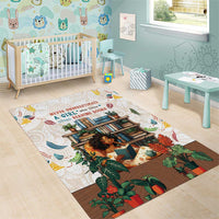 Never Underestimate A Girl Who Loves Reading Books Area Rug
