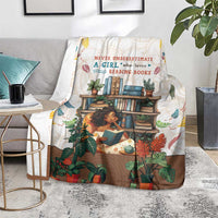 Never Underestimate A Girl Who Loves Reading Books Blanket