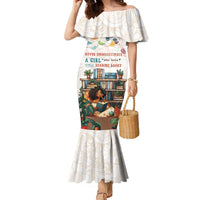Never Underestimate A Girl Who Loves Reading Books Family Matching Mermaid Dress and Hawaiian Shirt
