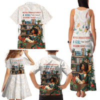 Never Underestimate A Girl Who Loves Reading Books Family Matching Tank Maxi Dress and Hawaiian Shirt