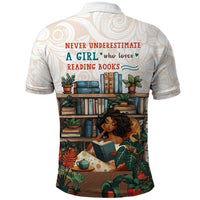 Never Underestimate A Girl Who Loves Reading Books Polo Shirt