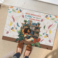 Never Underestimate A Girl Who Loves Reading Books Rubber Doormat