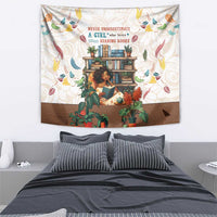 Never Underestimate A Girl Who Loves Reading Books Tapestry