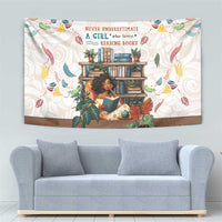 Never Underestimate A Girl Who Loves Reading Books Tapestry