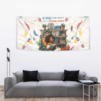 Never Underestimate A Girl Who Loves Reading Books Tapestry