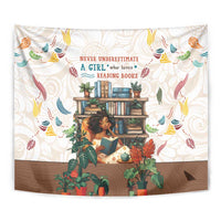Never Underestimate A Girl Who Loves Reading Books Tapestry