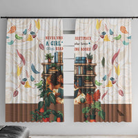 Never Underestimate A Girl Who Loves Reading Books Window Curtain