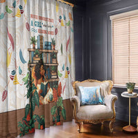 Never Underestimate A Girl Who Loves Reading Books Window Curtain