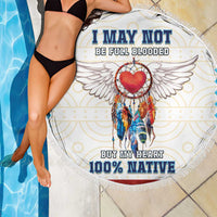 Native American Love Beach Blanket Dream Catcher With Angel Wings