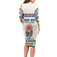 Native American Love Family Matching Long Sleeve Bodycon Dress and Hawaiian Shirt Dream Catcher With Angel Wings