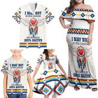 Native American Love Family Matching Off Shoulder Maxi Dress and Hawaiian Shirt Dream Catcher With Angel Wings