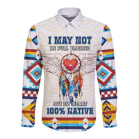 Native American Love Long Sleeve Button Shirt Dream Catcher With Angel Wings