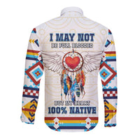 Native American Love Long Sleeve Button Shirt Dream Catcher With Angel Wings