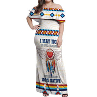Native American Love Off Shoulder Maxi Dress Dream Catcher With Angel Wings