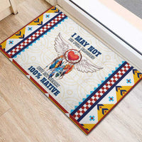 Native American Love Rubber Doormat Dream Catcher With Angel Wings