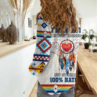 Native American Love Women Casual Shirt Dream Catcher With Angel Wings