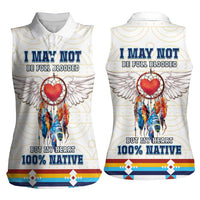 Native American Love Women Sleeveless Polo Shirt Dream Catcher With Angel Wings