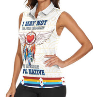 Native American Love Women Sleeveless Polo Shirt Dream Catcher With Angel Wings