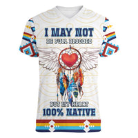 Native American Love Women V-Neck T-Shirt Dream Catcher With Angel Wings