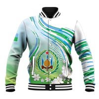 Personalised Djibouti Baseball Jacket Jabuuti Emblem With Jasmine