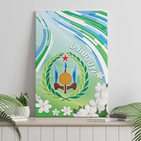 Djibouti Canvas Wall Art Jabuuti Emblem With Jasmine