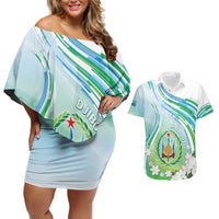 Personalised Djibouti Couples Matching Off Shoulder Short Dress and Hawaiian Shirt Jabuuti Emblem With Jasmine