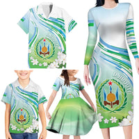 Personalised Djibouti Family Matching Long Sleeve Bodycon Dress and Hawaiian Shirt Jabuuti Emblem With Jasmine