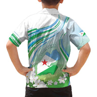 Personalised Djibouti Family Matching Off The Shoulder Long Sleeve Dress and Hawaiian Shirt Jabuuti Emblem With Jasmine