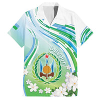 Personalised Djibouti Family Matching Off Shoulder Short Dress and Hawaiian Shirt Jabuuti Emblem With Jasmine