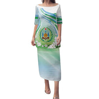 Personalised Djibouti Family Matching Puletasi and Hawaiian Shirt Jabuuti Emblem With Jasmine