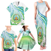 Personalised Djibouti Family Matching Tank Maxi Dress and Hawaiian Shirt Jabuuti Emblem With Jasmine