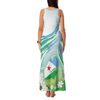 Personalised Djibouti Family Matching Tank Maxi Dress and Hawaiian Shirt Jabuuti Emblem With Jasmine