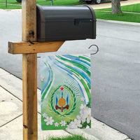 Djibouti Garden Flag Jabuuti Emblem With Jasmine