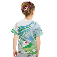 Personalised Djibouti Kid T Shirt Jabuuti Emblem With Jasmine