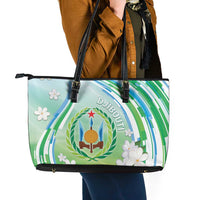 Djibouti Leather Tote Bag Jabuuti Emblem With Jasmine