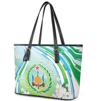 Djibouti Leather Tote Bag Jabuuti Emblem With Jasmine