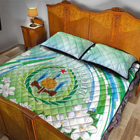 Djibouti Quilt Bed Set Jabuuti Emblem With Jasmine