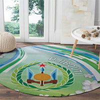 Djibouti Round Carpet Jabuuti Emblem With Jasmine