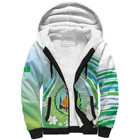 Personalised Djibouti Sherpa Hoodie Jabuuti Emblem With Jasmine