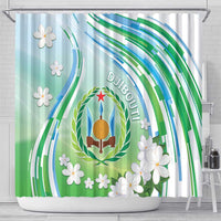 Djibouti Shower Curtain Jabuuti Emblem With Jasmine