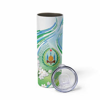 Personalised Djibouti Skinny Tumbler Jabuuti Emblem With Jasmine