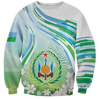 Personalised Djibouti Sweatshirt Jabuuti Emblem With Jasmine