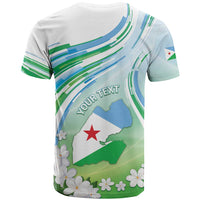 Personalised Djibouti T Shirt Jabuuti Emblem With Jasmine