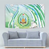 Djibouti Tapestry Jabuuti Emblem With Jasmine