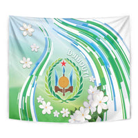 Djibouti Tapestry Jabuuti Emblem With Jasmine