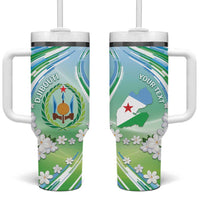 Personalised Djibouti Tumbler With Handle Jabuuti Emblem With Jasmine