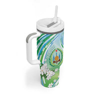Personalised Djibouti Tumbler With Handle Jabuuti Emblem With Jasmine