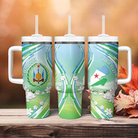 Personalised Djibouti Tumbler With Handle Jabuuti Emblem With Jasmine
